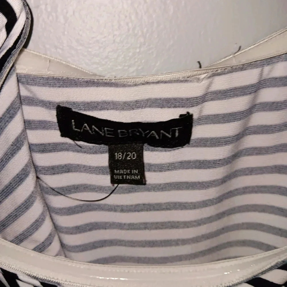 Lane Bryant women's dress size 18/20 stripped black and white ruffle tie… - Picture 5 of 7